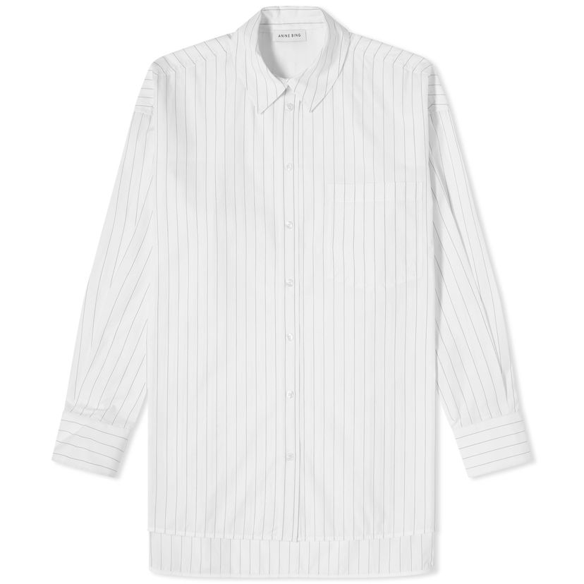 Skjorta Anine Bing Chrissy Pinstripe Shirt Vit | A-07-5830-104