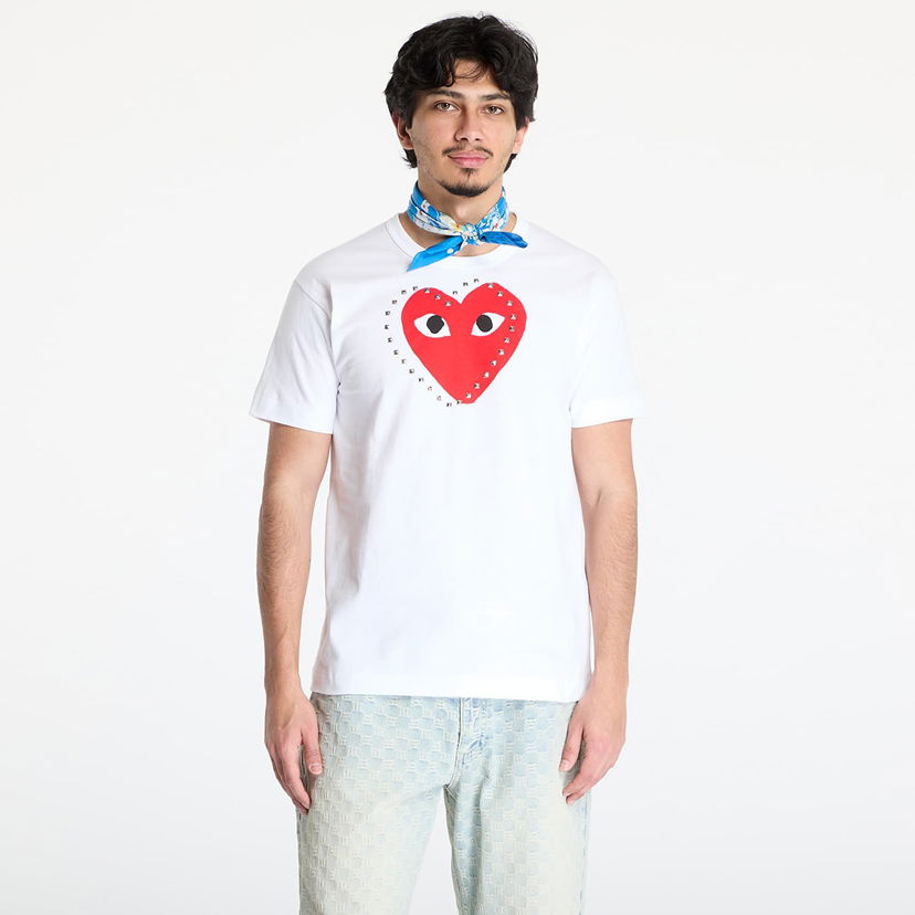T-shirt Comme des Garçons Comme des Garçons PLAY Print T-Shirt Vit | AX-T803 WHITE