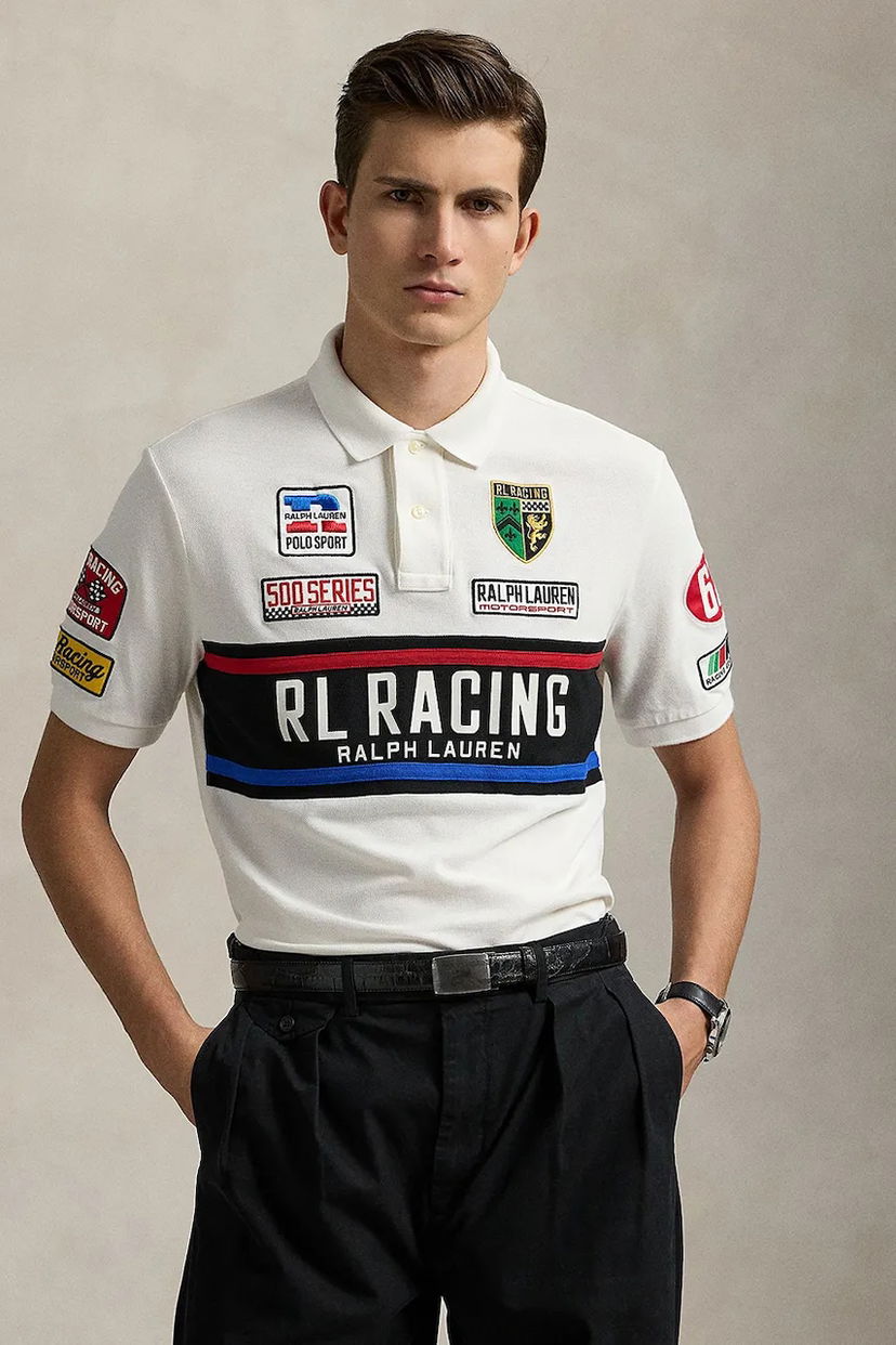 Polotröja Polo by Ralph Lauren Polo Ralph Lauren RL Racing Graphic Short Sleeve Polo Shirt Vit | 710972334