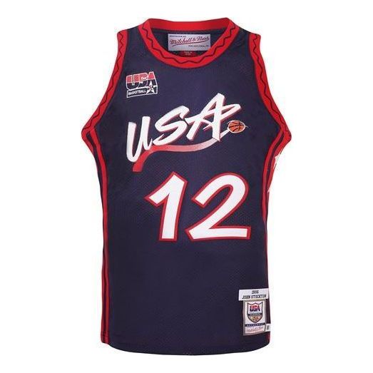 Jersey Mitchell & Ness Team USA John Stockton Basketball Jersey Blå | AJY4SB19065-USANAVY96JST