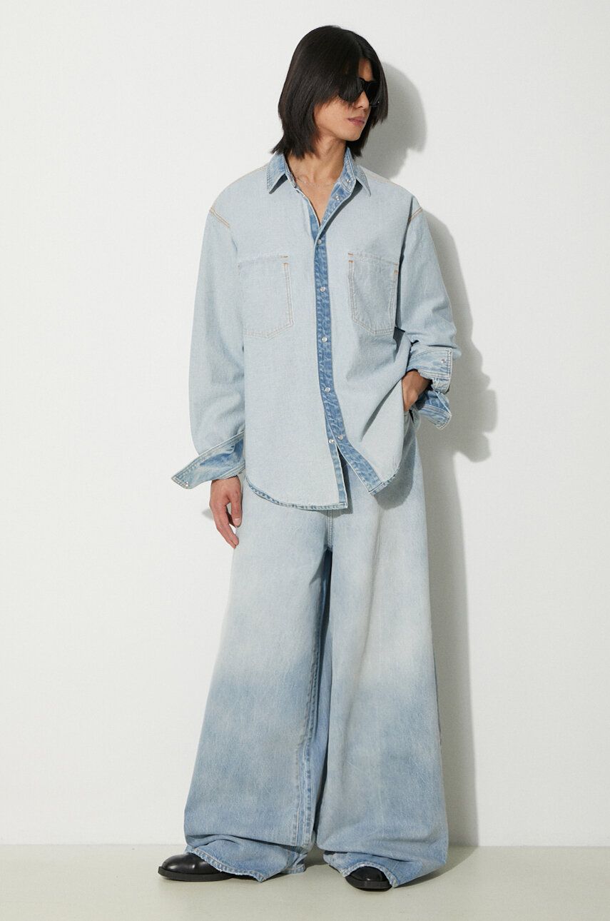 Skjorta VETEMENTS VETEMENTS Inside-Out Relaxed Denim Shirt Blå | UE64SH500N, 1