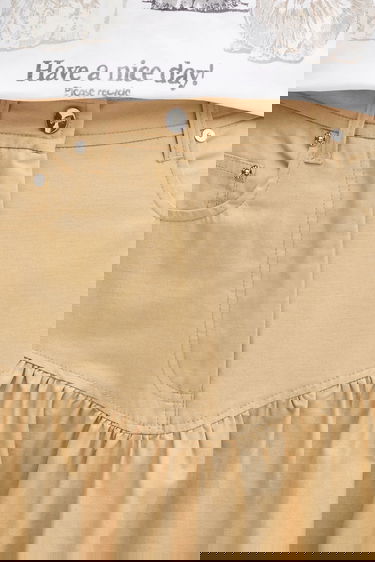 Kjol GANNI GANNI Classic Summer Suiting Maxi A-Line Skirt Beige | W0620, 3