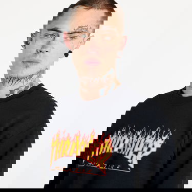 Sweatshirt Thrasher Flame Crewneck Sweatshirt Svart | 145494, 4