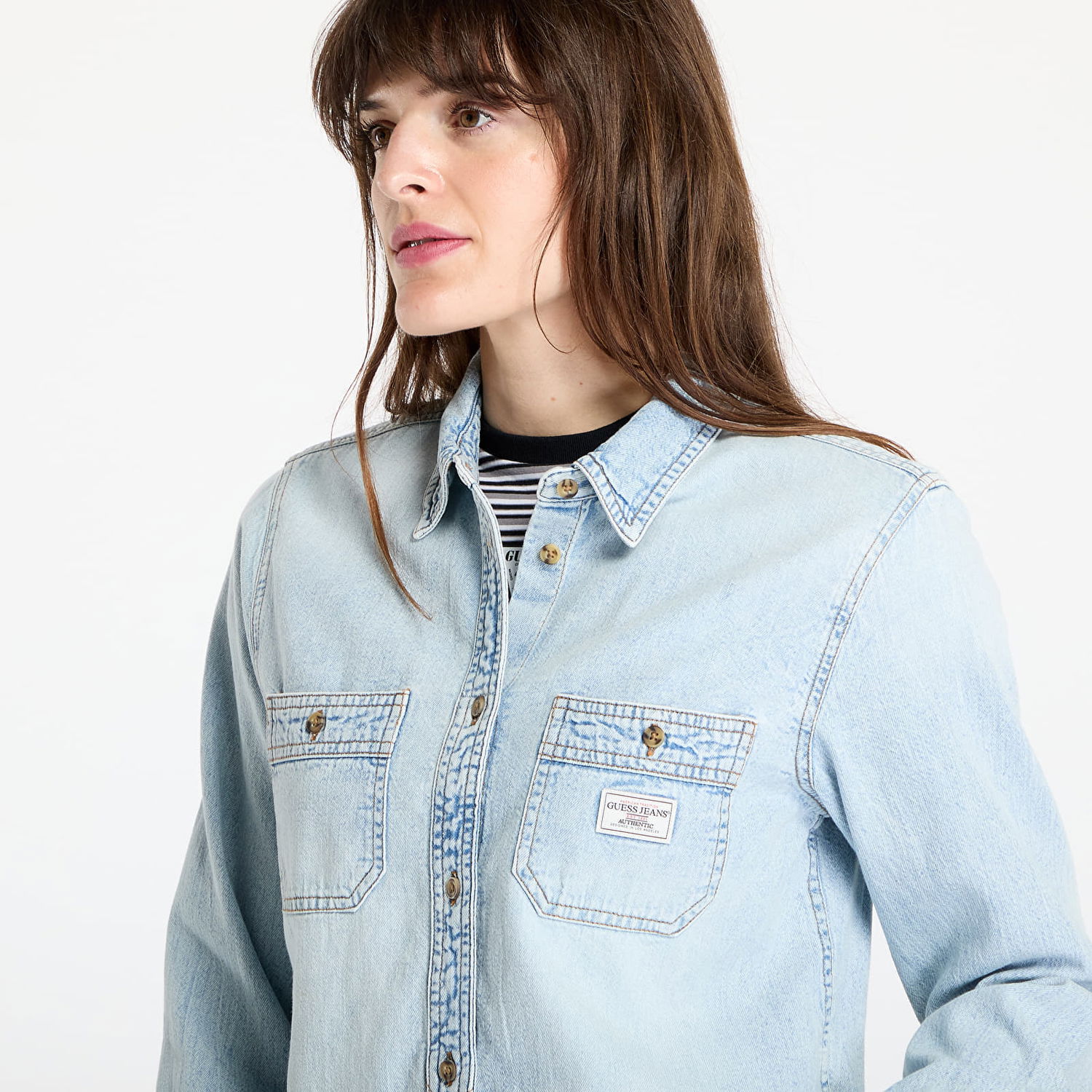 Skjorta GUESS GUESS Originals Denim Shirt Blå | W5RH37D5M83-GJRV, 1