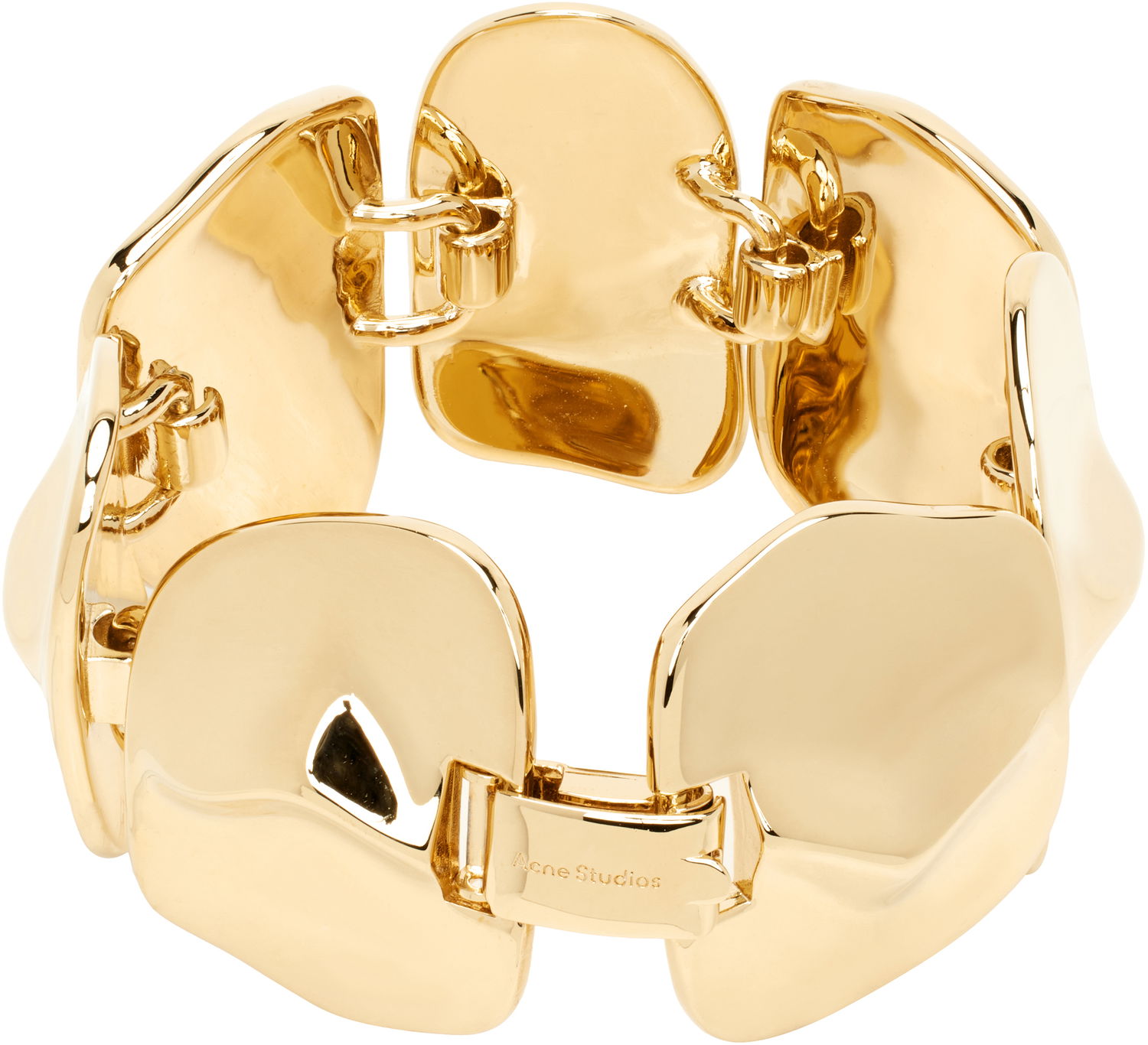 Armband Acne Studios Acne Studios Brass Croco Scale Bracelet Gul | C50464-, 1