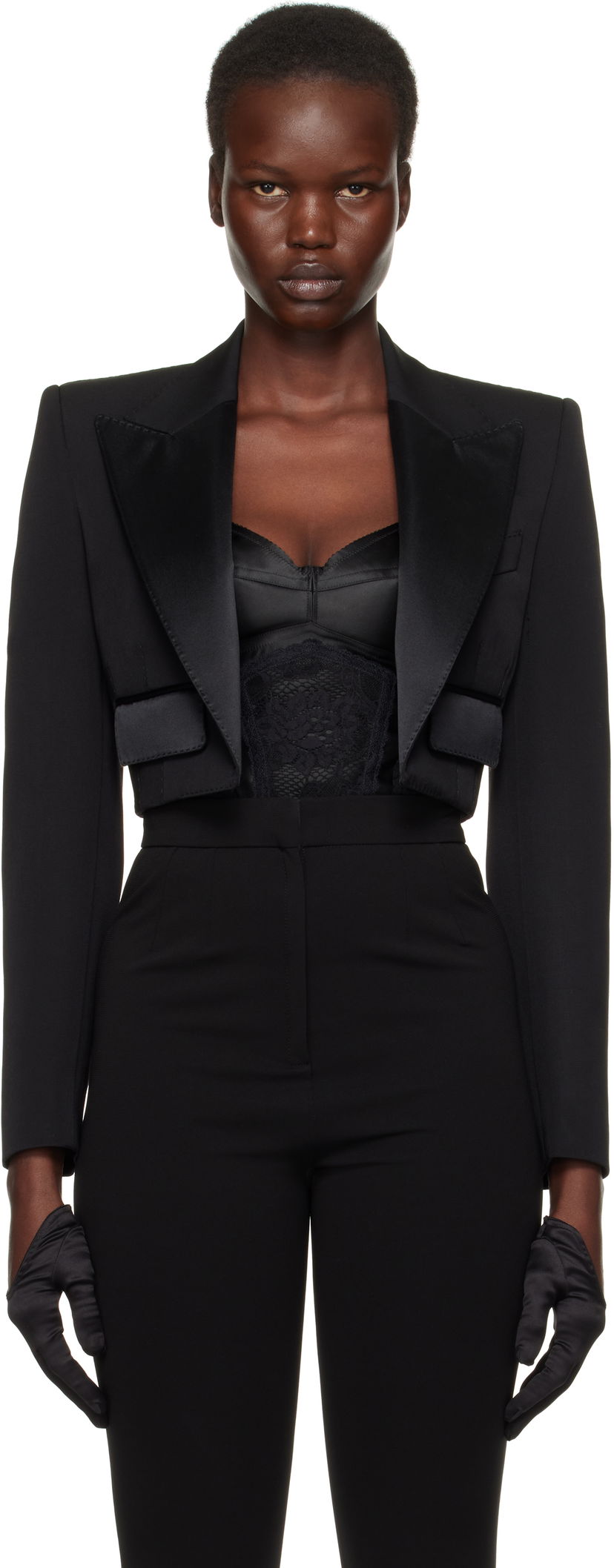 Bomberjacka Dolce & Gabbana Dolce&Gabbana Spencer Tuxedo Wool Blazer Svart | F296YT FU21E