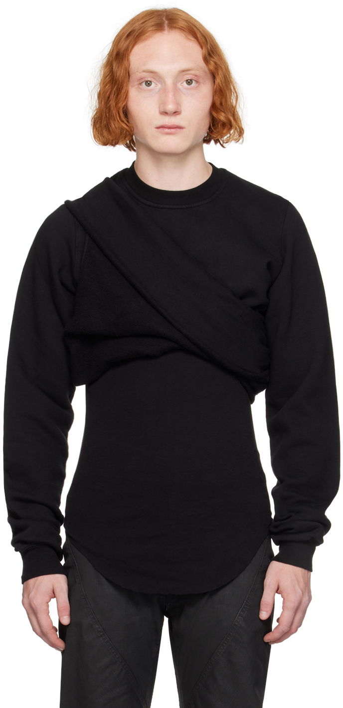 T-shirt Rick Owens DRKSHDW Black Porterville Cutout Sweatshirt Svart | DU02D2268 F