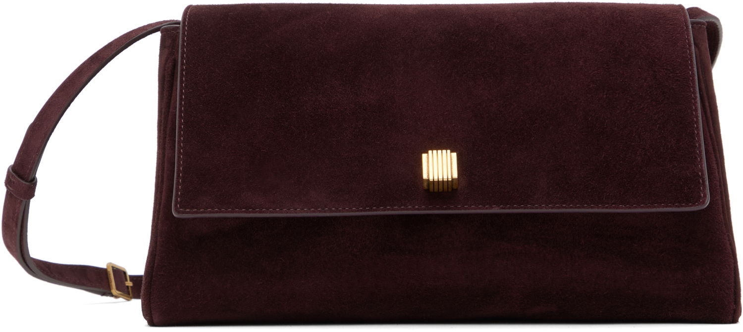 Handväska Khaite KHAITE Audrey Suede Crossbody Bag Bourgogne | H3032-726, 0