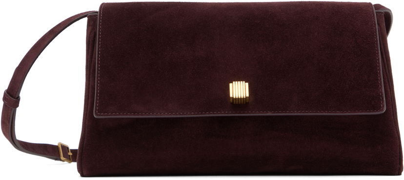 Handväska Khaite KHAITE Audrey Suede Crossbody Bag Bourgogne | H3032-726