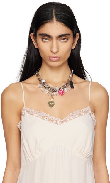 Halsband Chopova Lowena Chopova Lowena Kiss BFF Charm Necklace Metallisk | 6596, 1