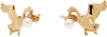 Örhängen Moschino Moschino Archive Goose Pearl Drop Earrings Metallisk | 25171A910784011607, 1