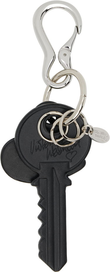 Nyckelringar Vivienne Westwood Vivienne Westwood Leather Key and Heart Keychain Svart | 8203012HU-L00AT-, 2