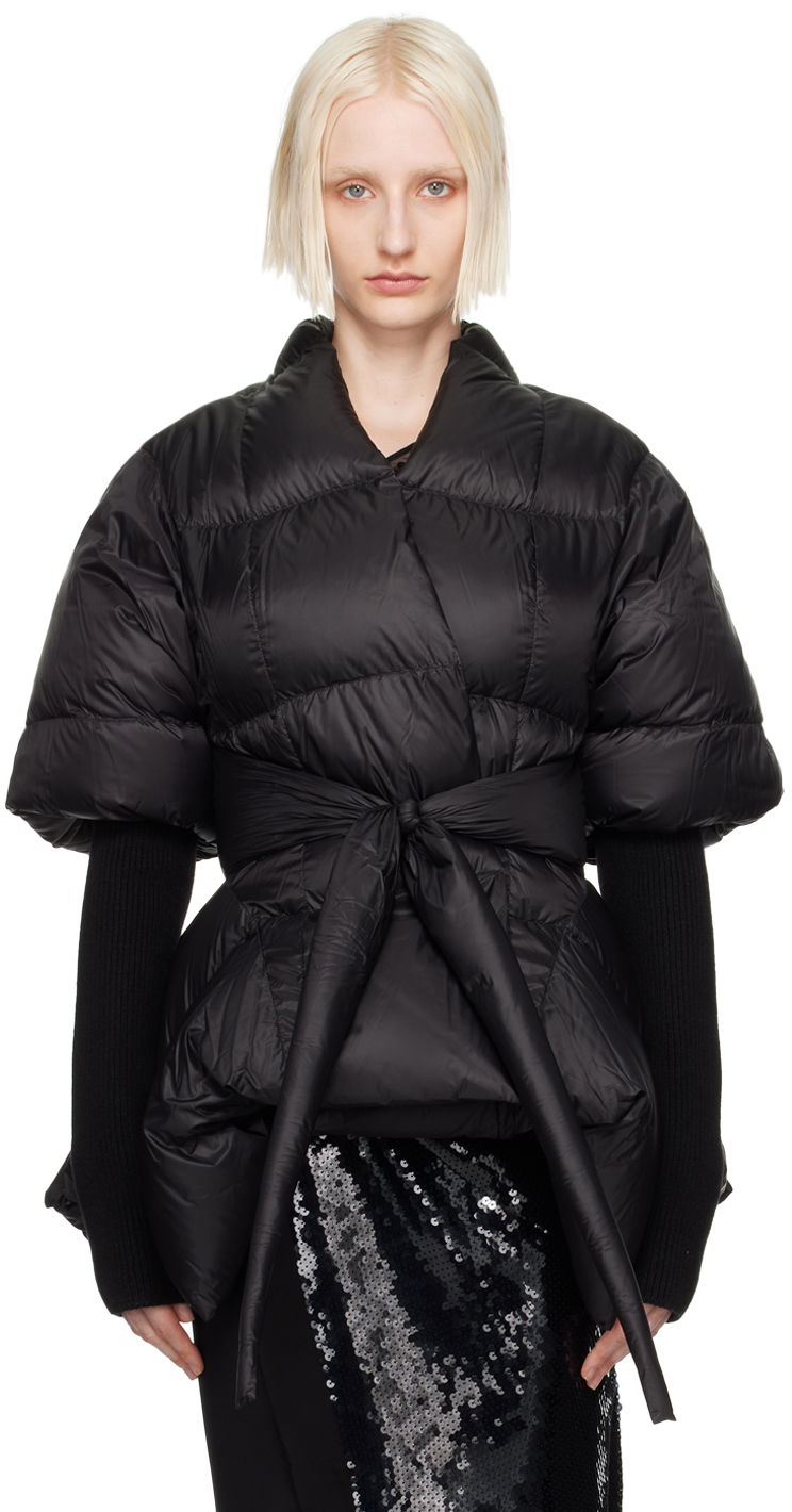 Jacka Rick Owens Black Porterville Batwing Down Jacket Svart | RP02D3750 NPD2