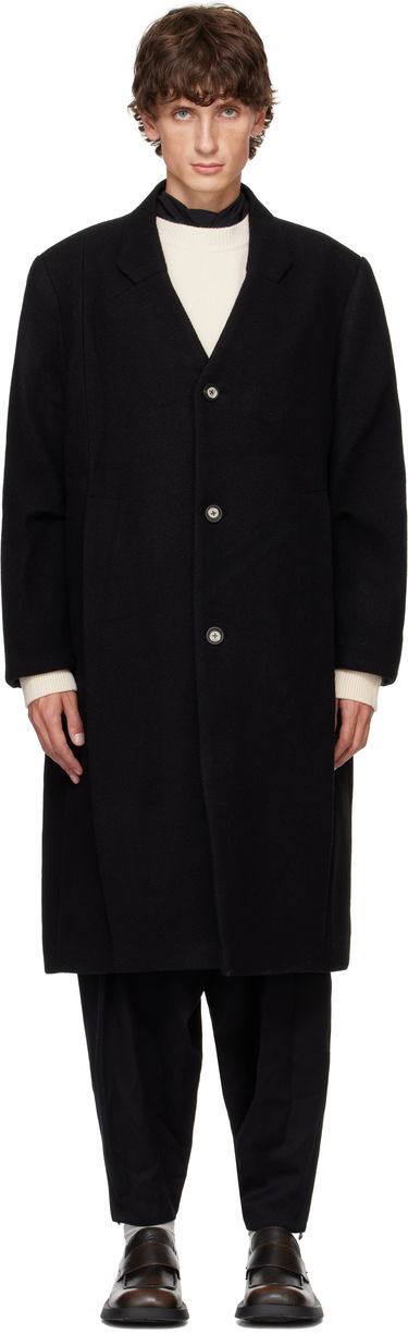 Rockar ADER ERROR Pleated Long Coat Svart | BN01FWCT0101BK, 0