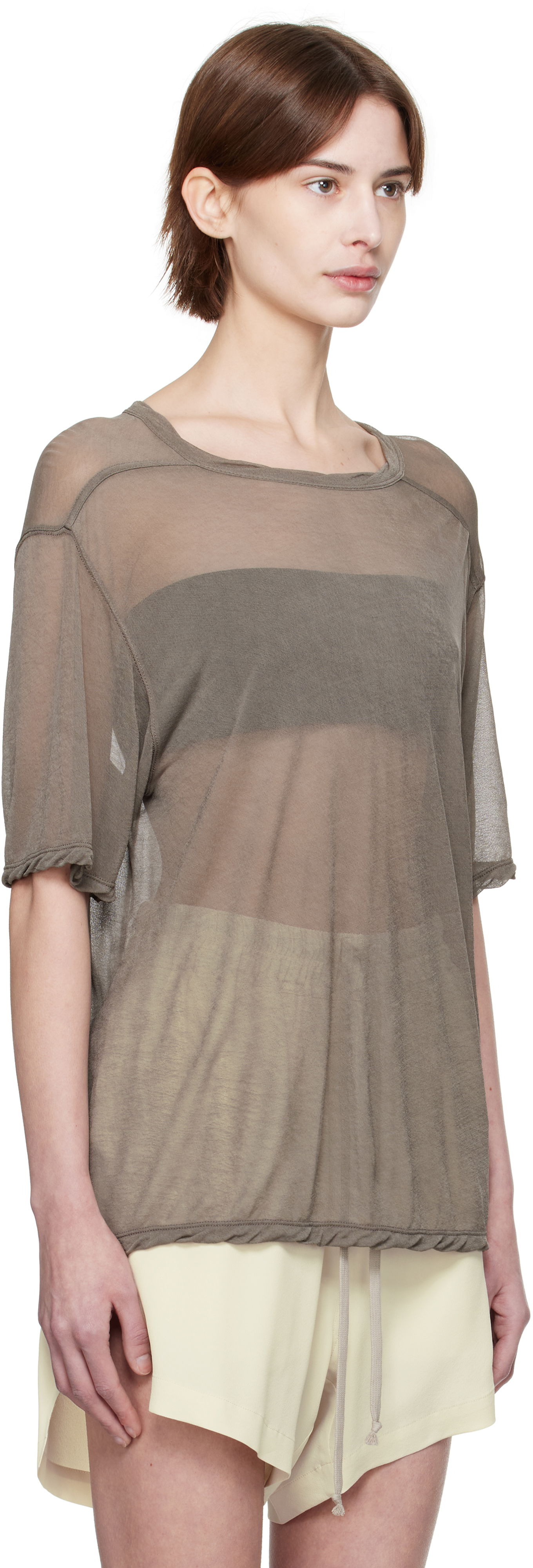 T-shirt Rick Owens Rick Owens Hollywood Brad Sheer T-Shirt Grå | RP01E7200 JCR, 1