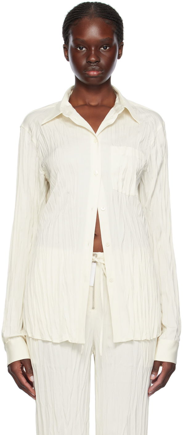 Skjorta Helmut Lang Helmut Lang Crushed Button-Down Shirt Vit | O01HW520
