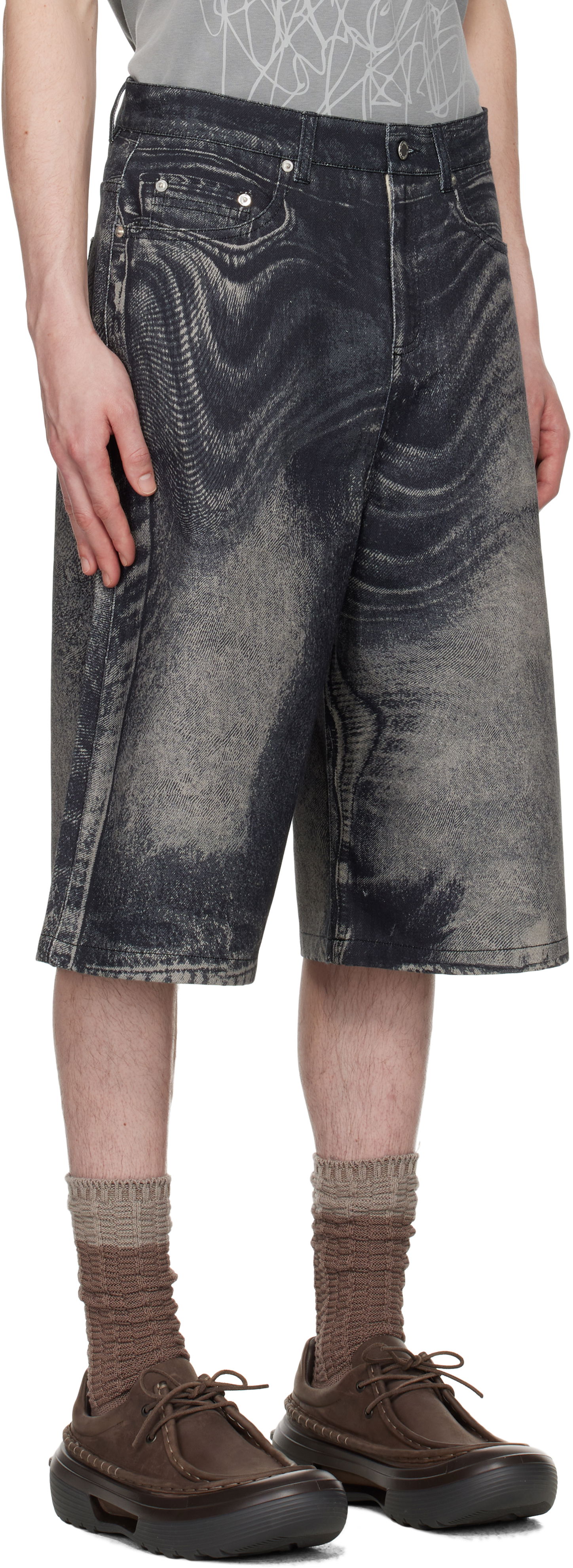 Shorts Camper Camperlab Trompe-L'œil Denim Shorts Blå | AU00007-003, 1