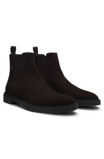 Kläder BOSS Suede Chelsea Boots Svart | 50552528
