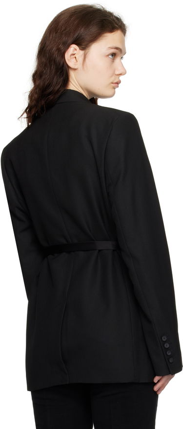 Jacka TOTEME TOTEME Satin-Lapel Wrap Blazer Svart | 251-WRZ4728-FB0026, 2