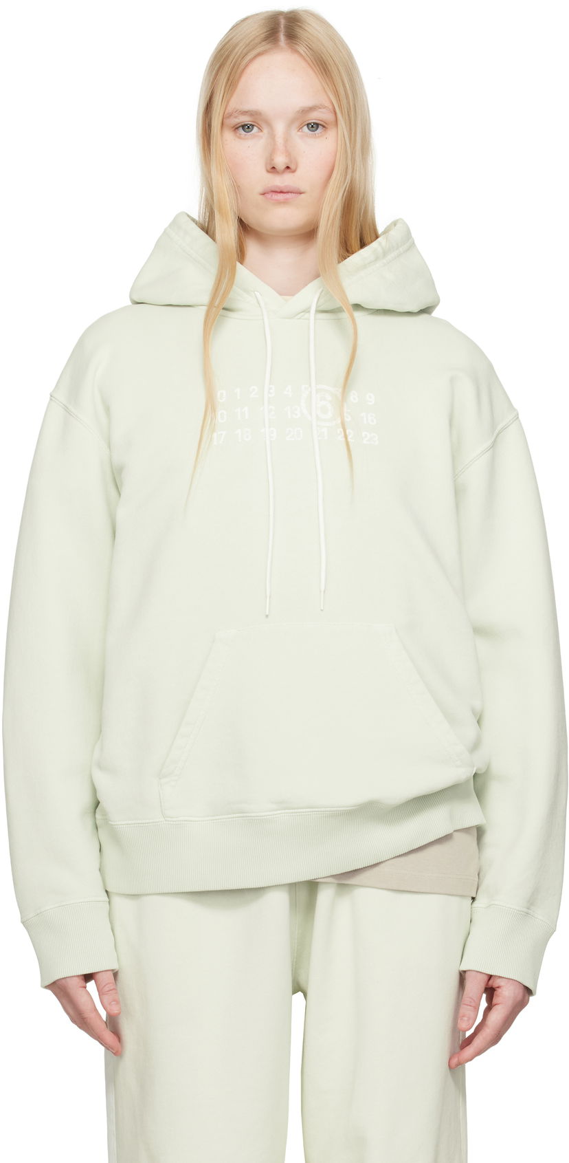 Sweatshirt Maison Margiela MM6 Maison Margiela Unbrushed Sweat Jersey Hoodie Grön | S62GU0138 M25004