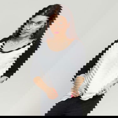 T-shirt Urban Classics Ladies 3/4 Contrast Raglan Tee Vit | tb733 White/ Black, 0