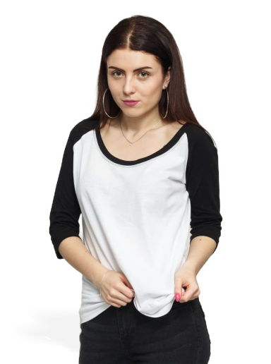 T-shirt Urban Classics Ladies 3/4 Contrast Raglan Tee Vit | tb733 White/ Black