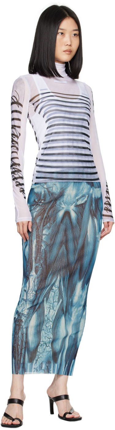 T-shirt Jean Paul Gaultier Jean Paul Gaultier Striped Turtleneck Top Vit | 24/30-F-TO198-J559-015900, 4