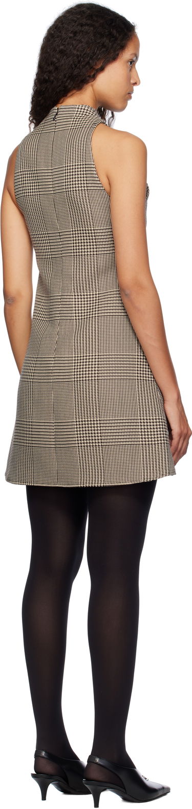 Klä Courrèges Sleeveless Prince Of Wales A-Line Mini Dress Svart | 324CRO456PL0165, 2