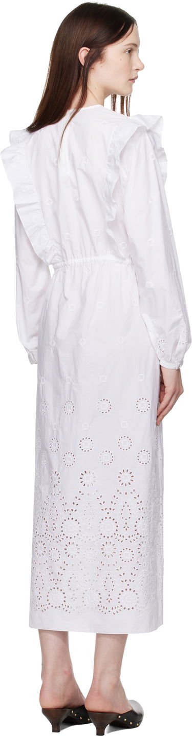 Klä A.P.C. A.P.C. Ginger Eyelet Ruffle Midi Dress Vit | COHFF-F35154, 2