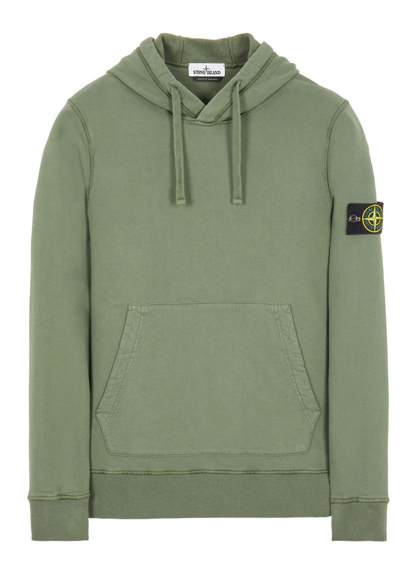 Sweatshirt Stone Island Brushed Cotton Fleece Hoodie Grön | 751564120V0055-9411
