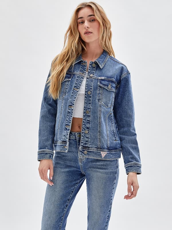 Jacka GUESS Relaxed Fit Denim Blå | W2BXN2D4ON2, 0