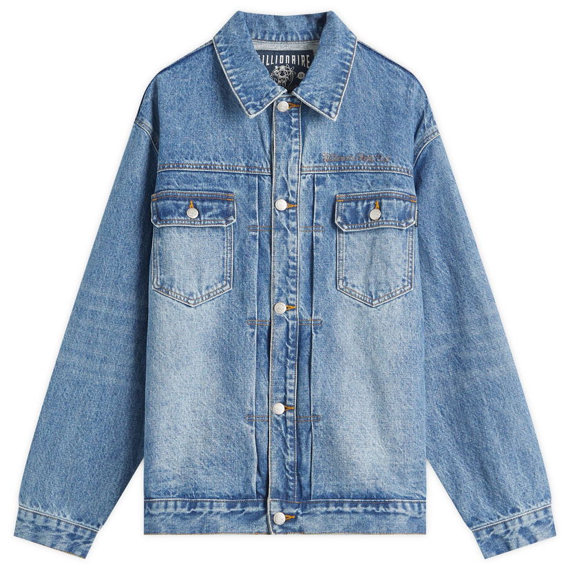 Jacka BILLIONAIRE BOYS CLUB Billionaire Boys Club Script Logo Denim Jacket, Size Large Blå | B25107-BLU