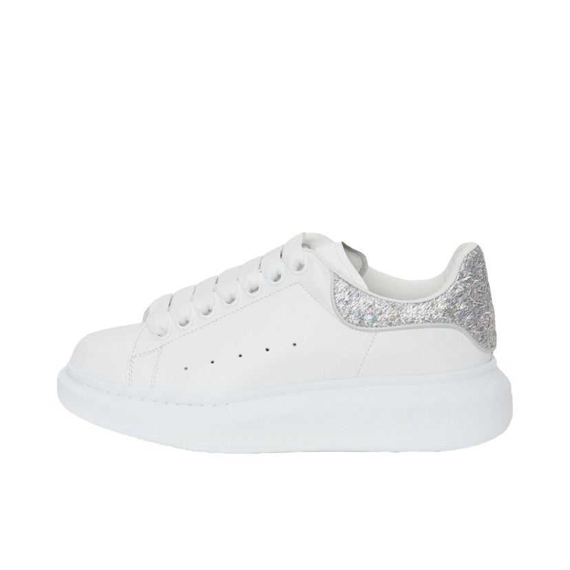 Sneakers och skor Alexander McQueen Oversized White Silver Glitter Vit | 718239WIDJ48813