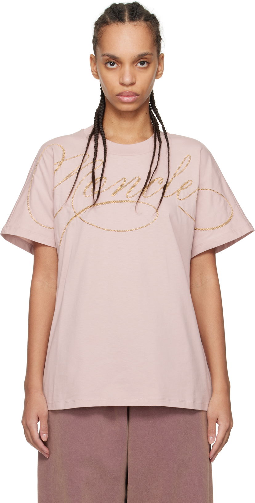T-shirt Moncler Moncler Logo T-Shirt Rosa | K10938C0000389AUO