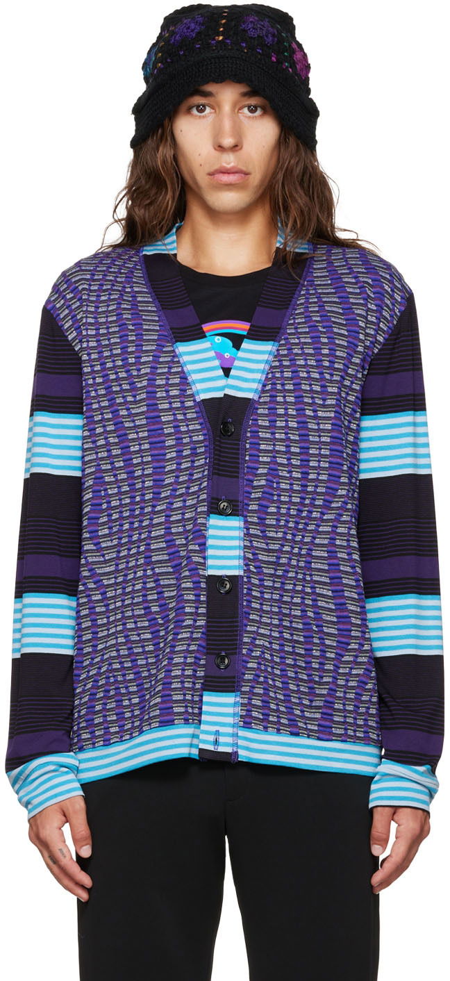 Sweater Anna Sui Anna Sui Stripe Cardigan Purpur | M622G31