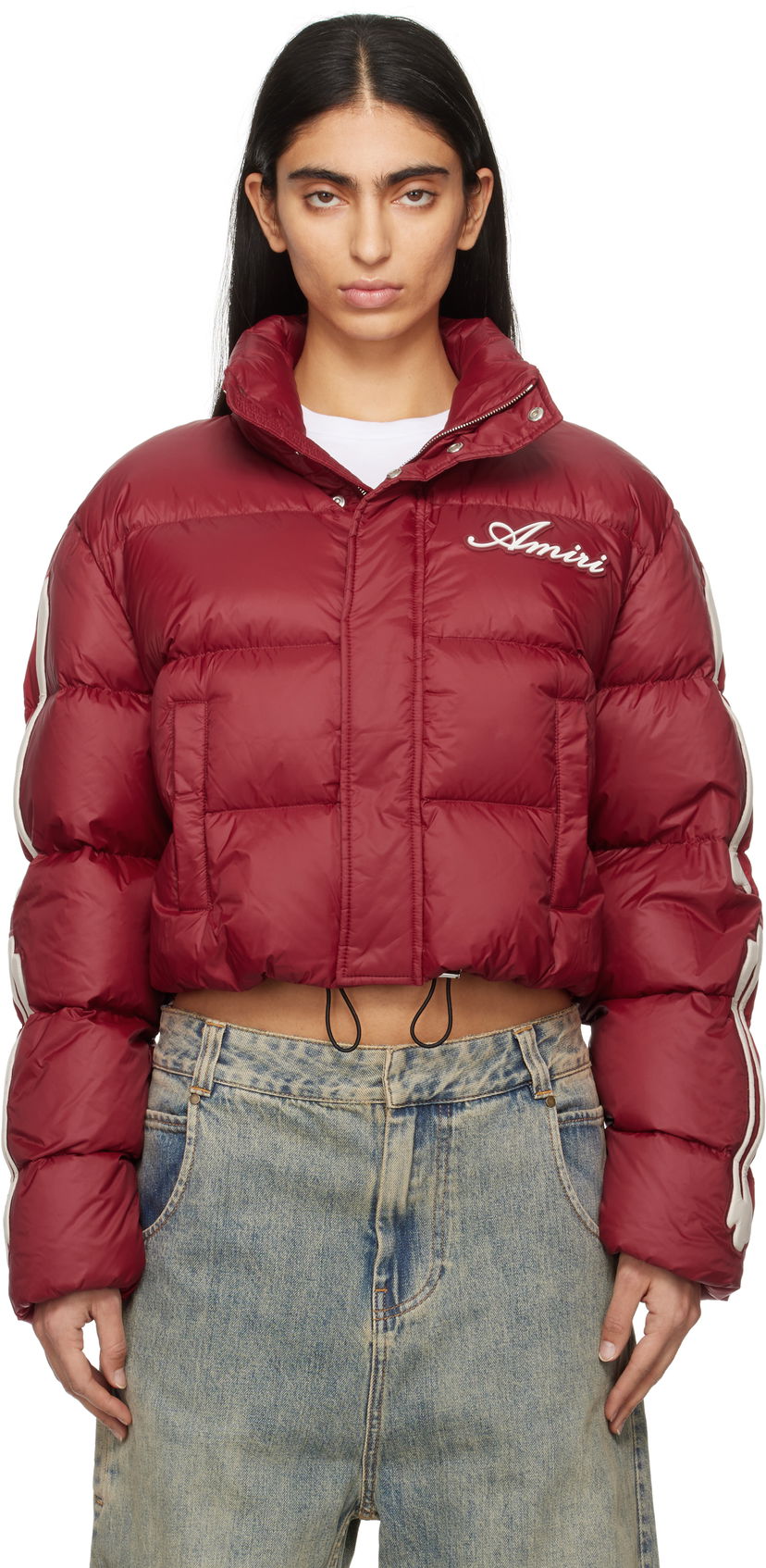 Pufferjacka AMIRI Bones Cropped Down Jacket Röd | AWOUDW1003