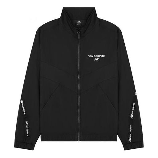 Vindjacka New Balance Logo Full-Zip Woven Jacket Svart | AMJ22350-BK
