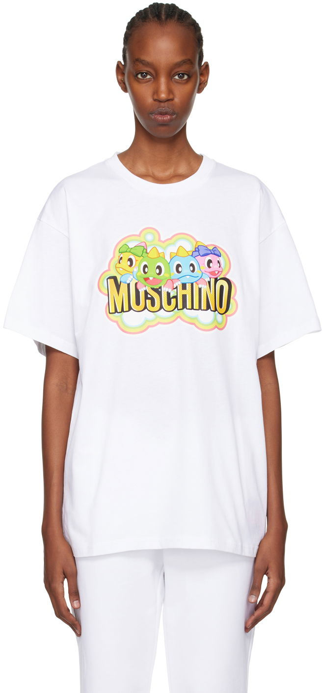 T-shirt Moschino Puzzle Bobble T-Shirt Vit | 0799 1041 A1001