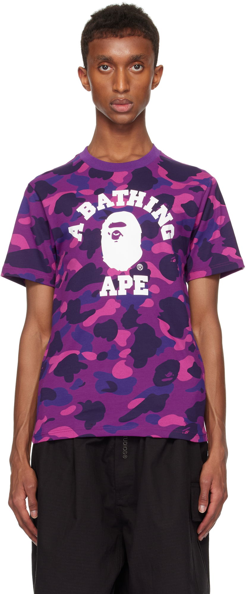 T-shirt BAPE Camo College T-shirt Purpur | 001CSK301002M