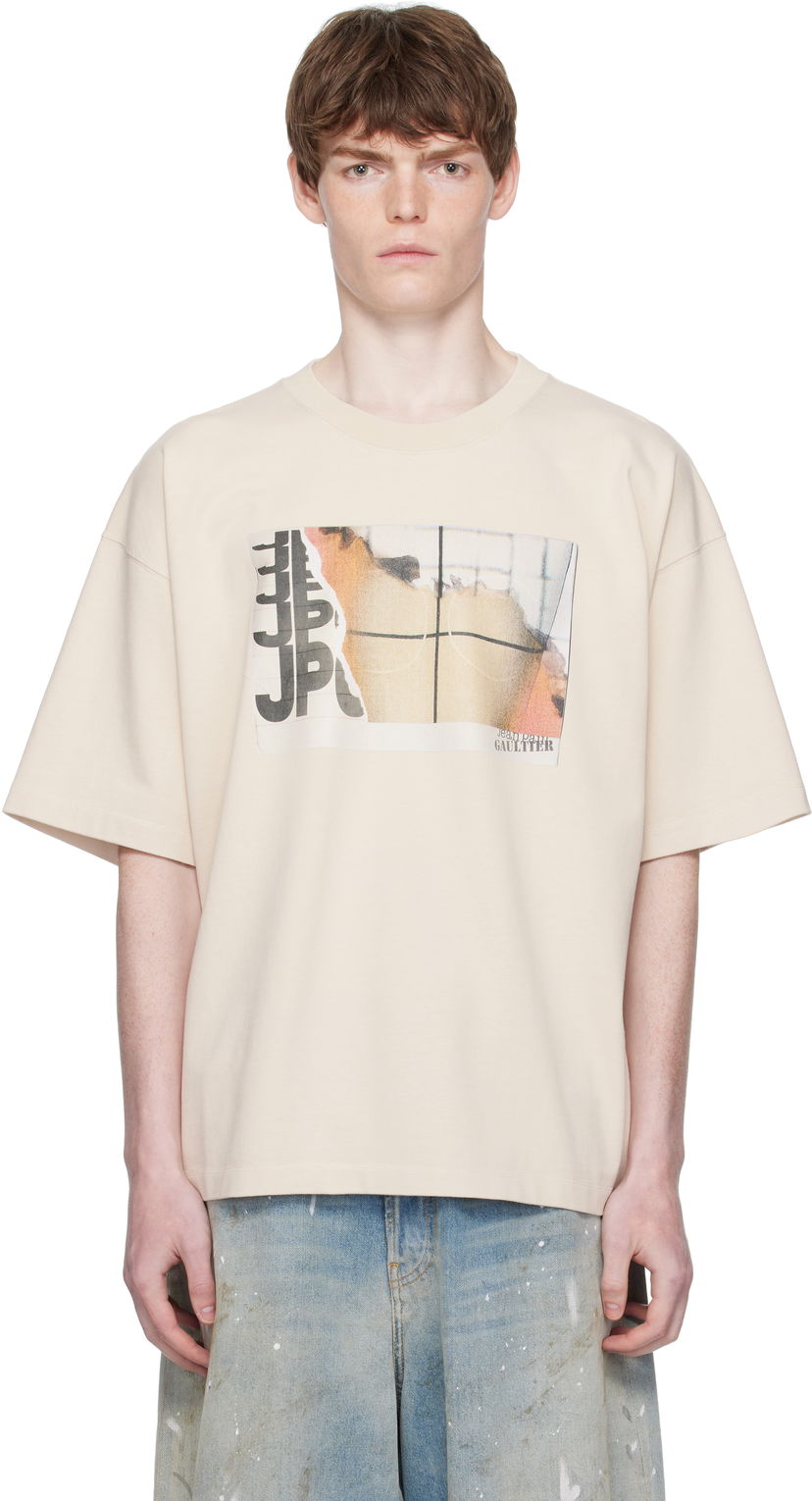 T-shirt Jean Paul Gaultier Jean Paul Gaultier Oversized Printed T-Shirt Beige | 25/03-W-TO293-J001-691501