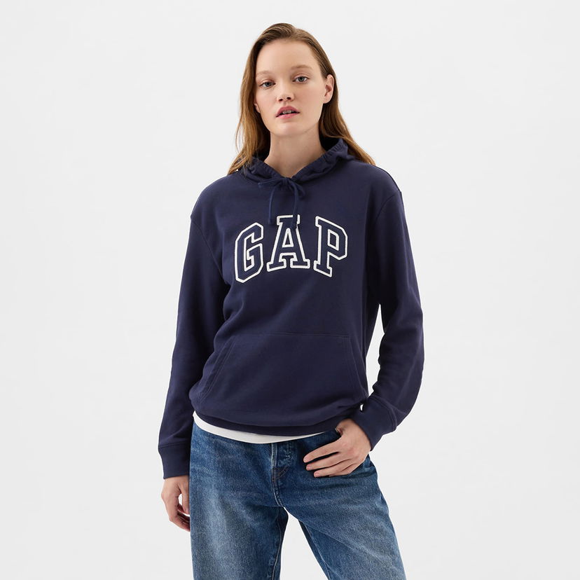 Sweatshirt GAP Pullover Logo Hoodie Navy Uniform Mörkblå | 870537-05