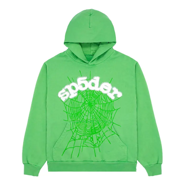 Sweatshirt Sp5der Sp5der Web Hoodie Grön | SP5-8D-WEB-SLG, 0