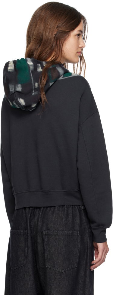Sweatshirt Eckhaus Latta Eckhaus Latta Garment-Dyed Printed Hoodie Svart | 251-EL-PF25-P -, 2