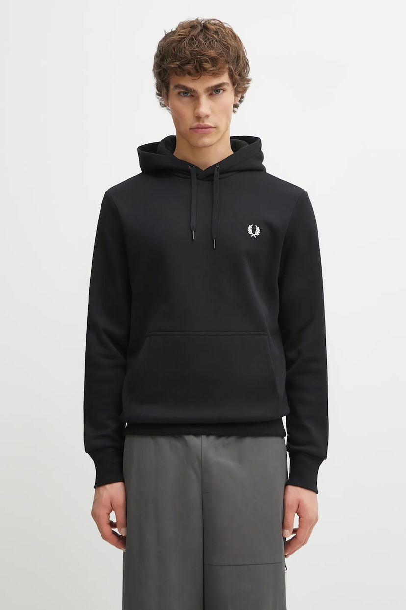 Sweatshirt Fred Perry Smooth Hooded Sweatshirt Svart | M1371