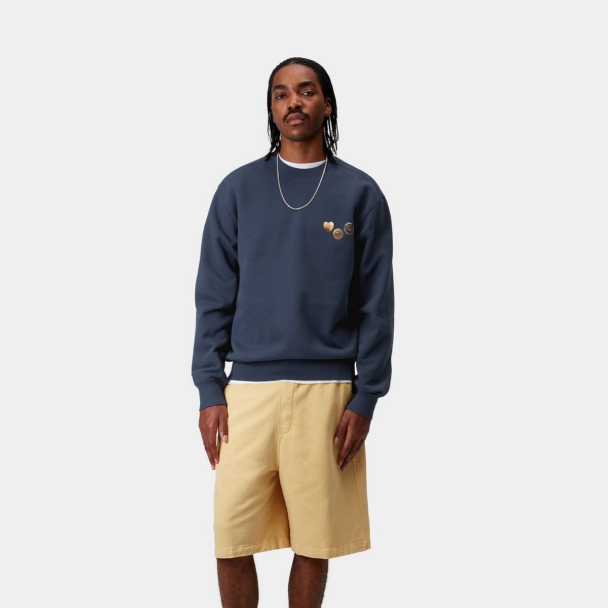 Sweater Carhartt WIP Carhartt WIP Button Sweatshirt Mörkblå | I034730_5, 0