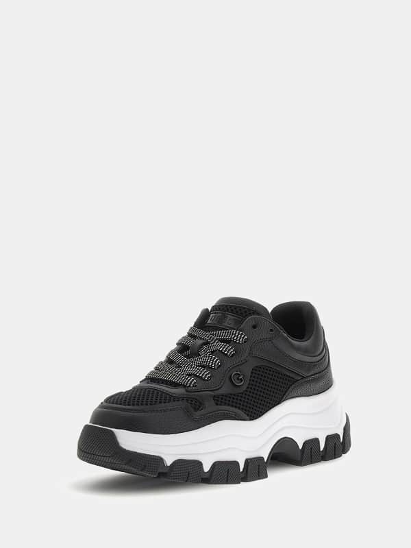 Sneakers och skor GUESS Brecky Perforated-Insert Running Shoes W Svart | FLPBREELE12, 0