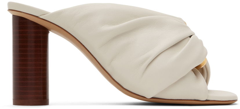 Tillbehör JW Anderson JW Anderson Corner Leather Heeled Sandals Vit | ANW42060A