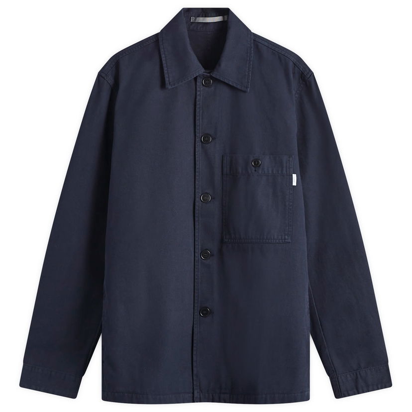 Skjorta NORSE PROJECTS Twill Overshirt Blå | N50-0260-7004