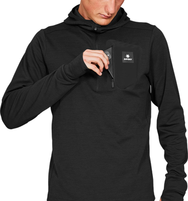 Sweatshirt Saysky Saysky Pace Half Zip Hoodie Svart | mmrho01c9001, 1