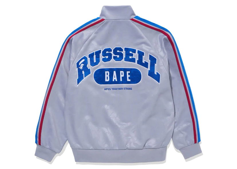 Jacka BAPE BAPE x Russell Track Jacket Gray Grå | 1J73-113-911